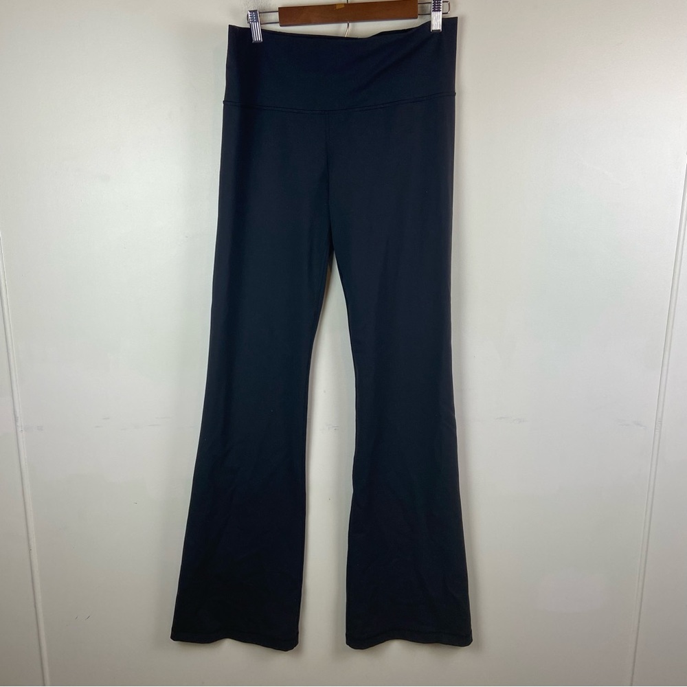 Lululemon Groove Pant III (Tall) Black Flare Wide Leg High Waist Yoga 12 Tall